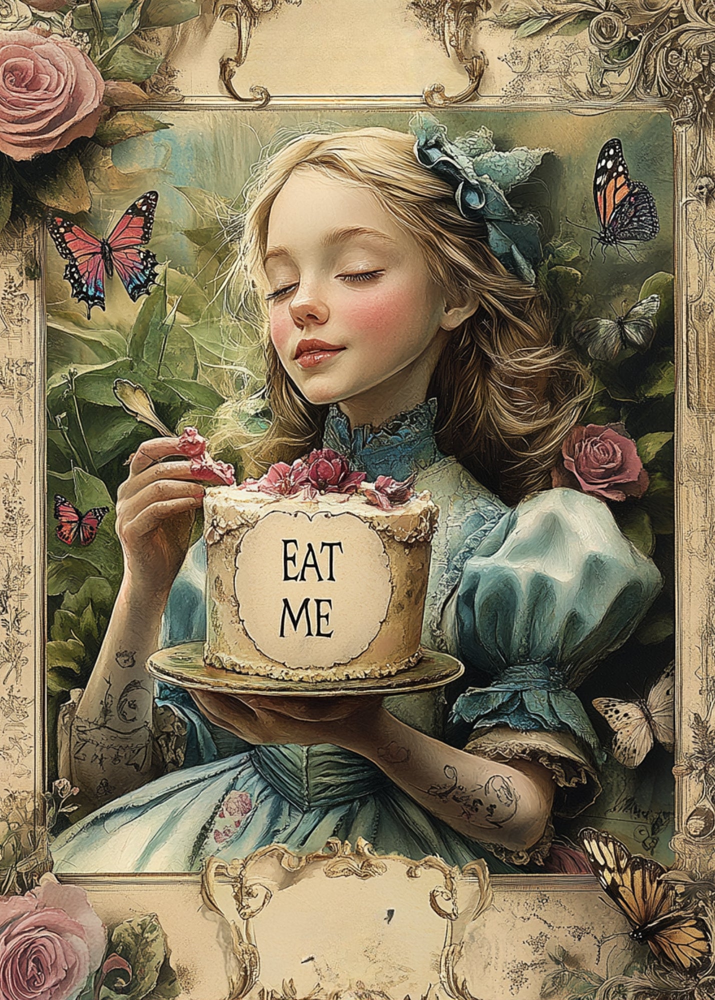 Alice in Wonderland Junk journal papers