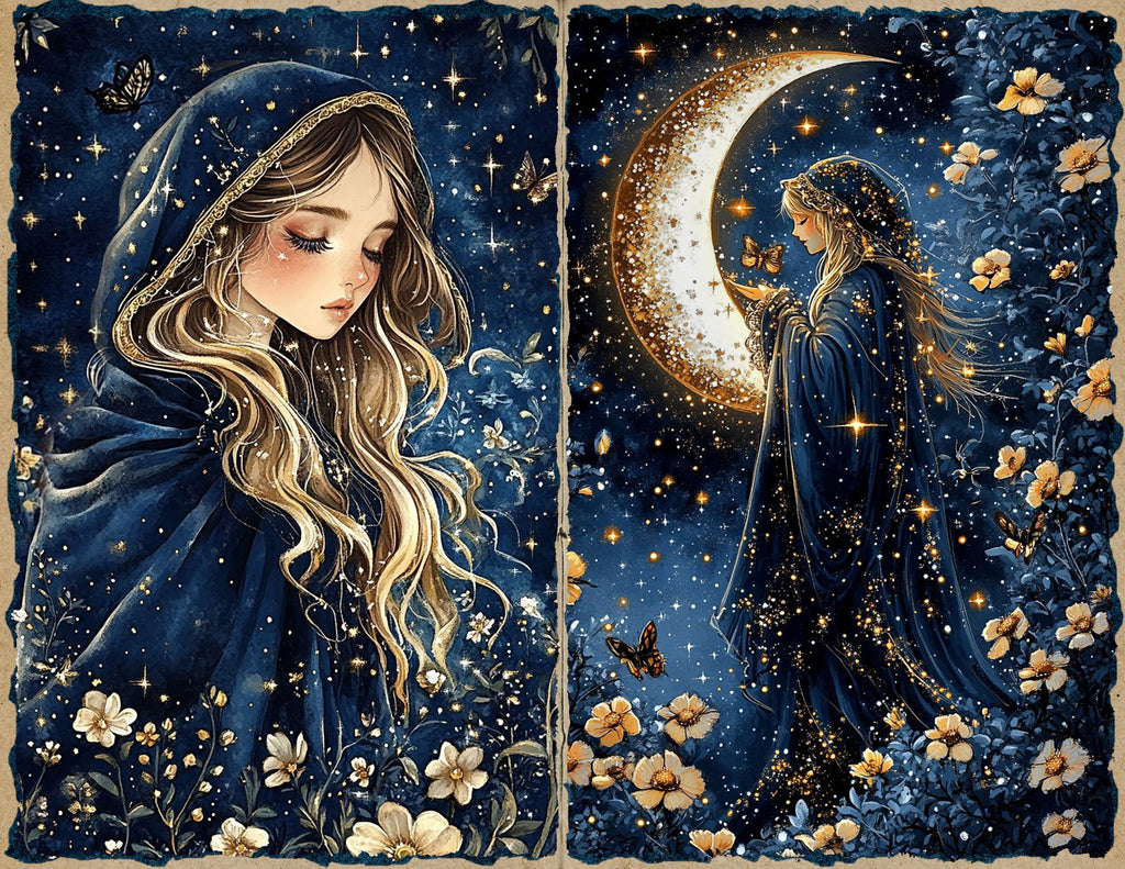 celestial junk journal papers