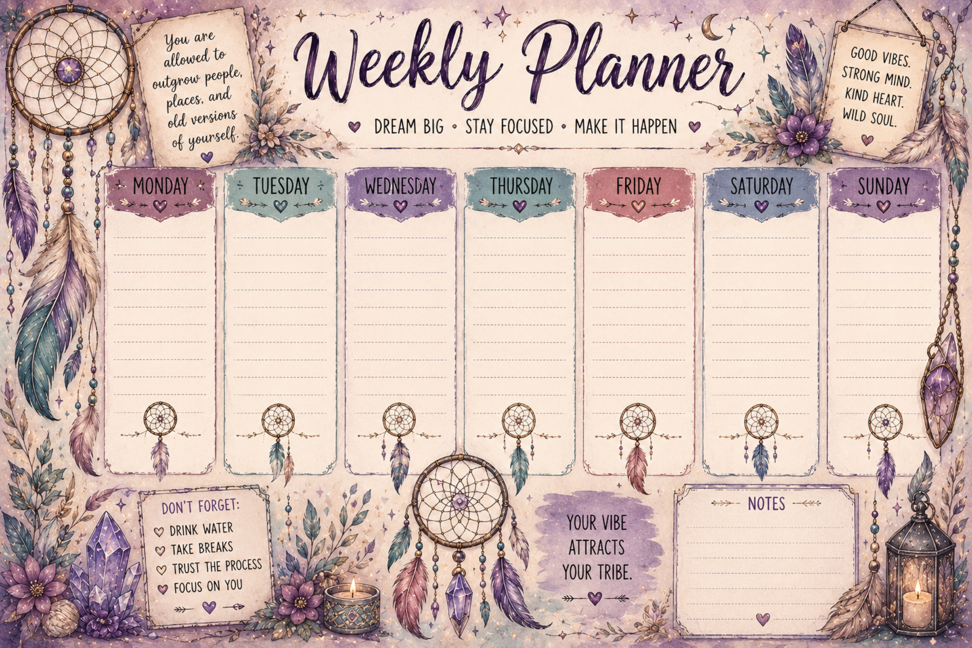 Dreamcatcher weekly planner