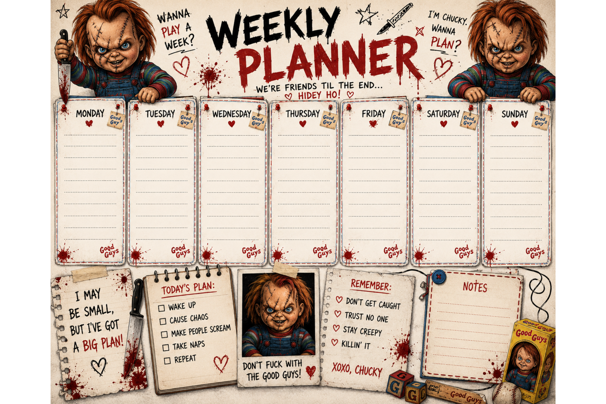 Chucky weekly planner