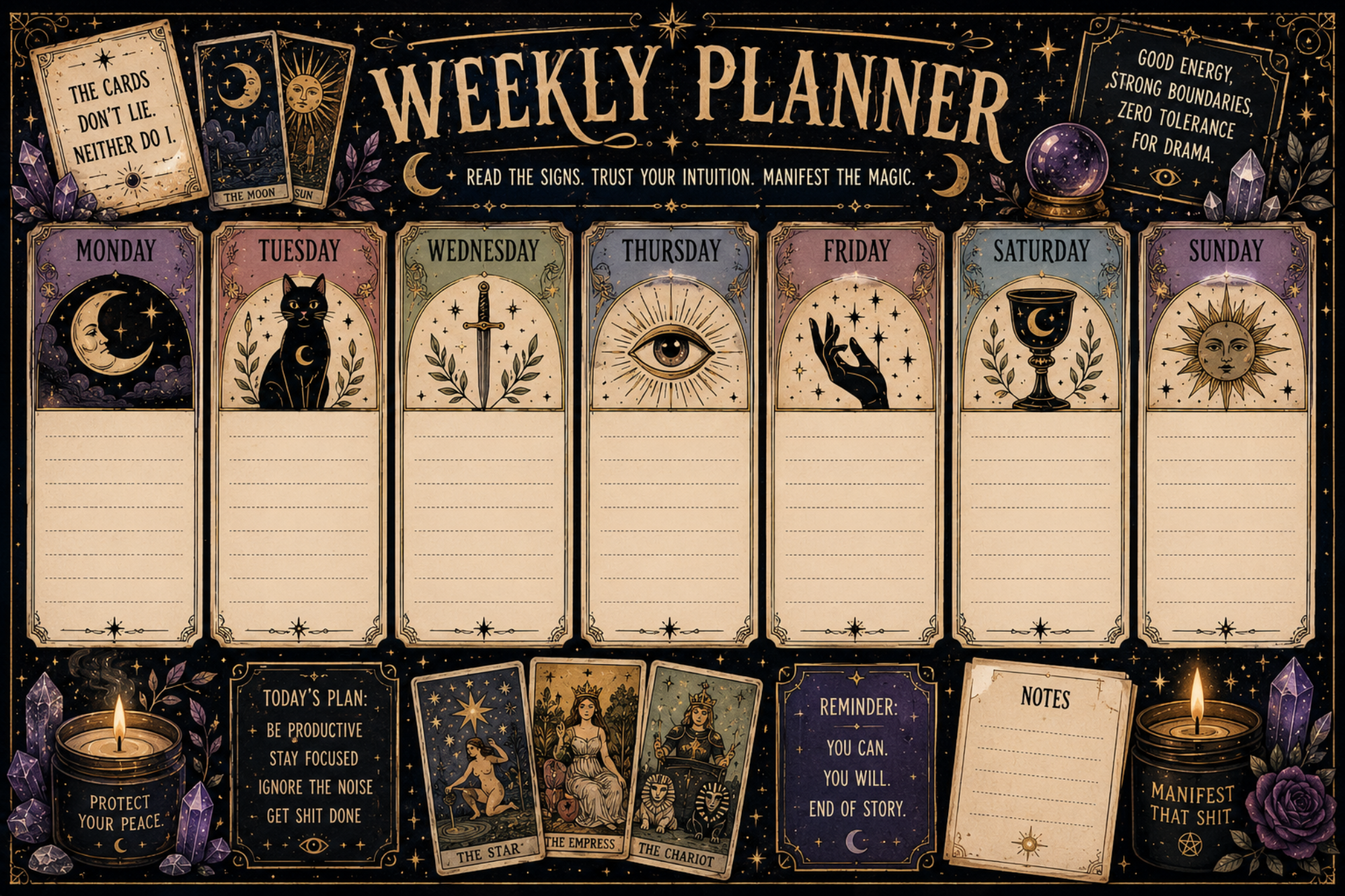 tarot weekly planner