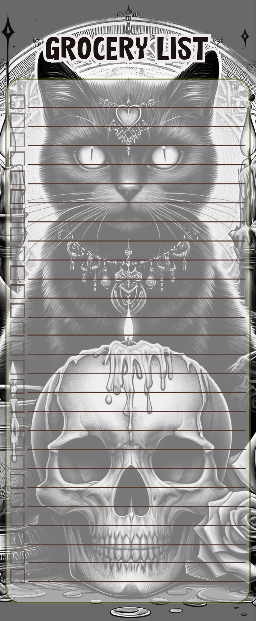 black cat and skull