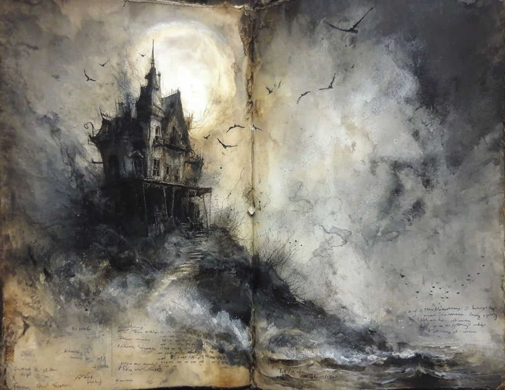 Tim burton inspired junk journal papers