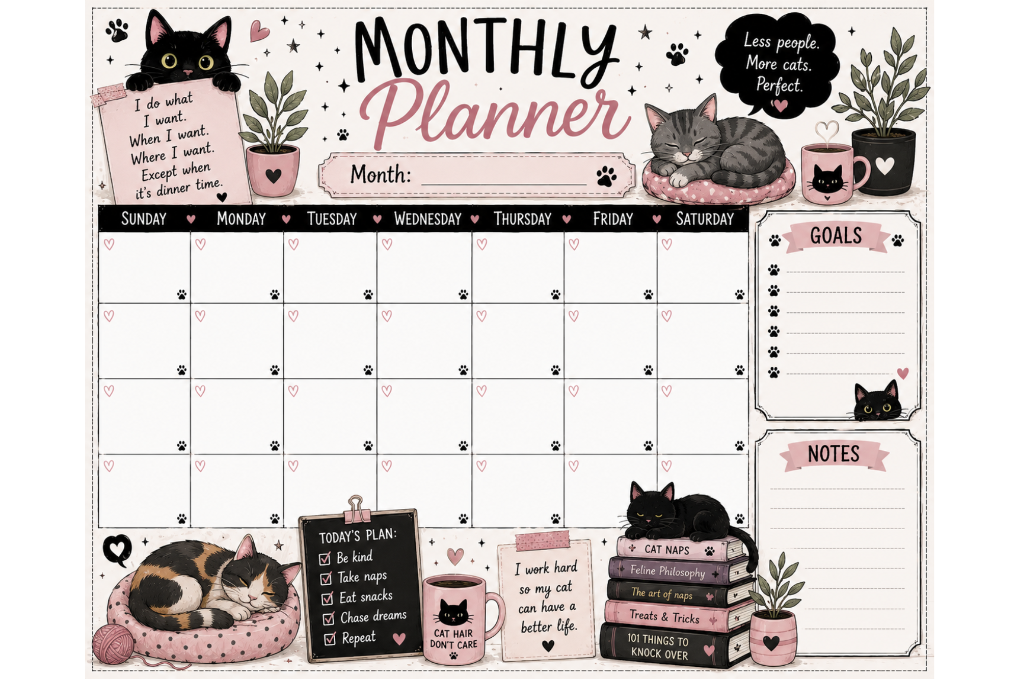 cat monthly planner