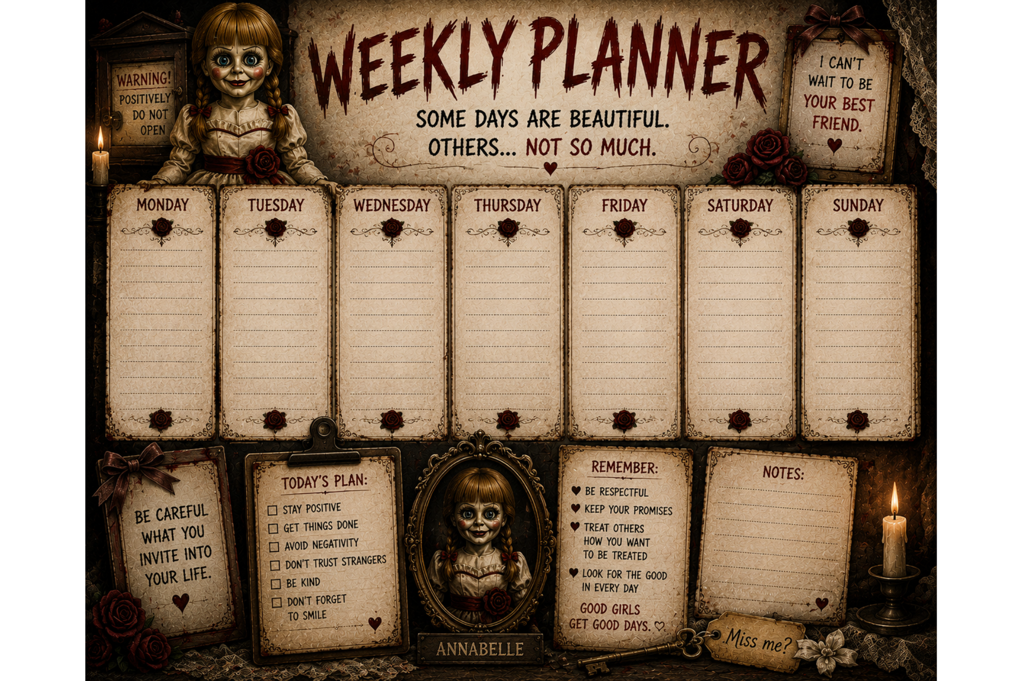 Annabelle weekly planner