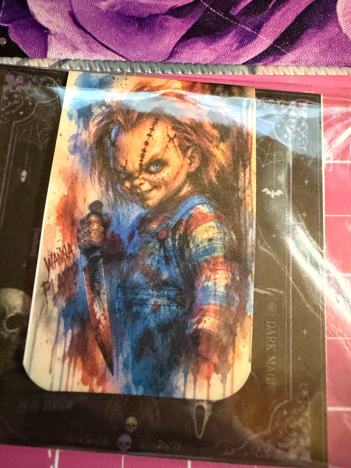 Magnetic bookmark chucky