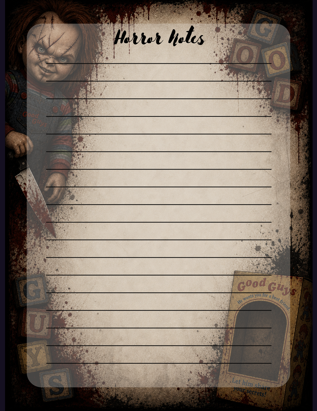 Chucky horror notes