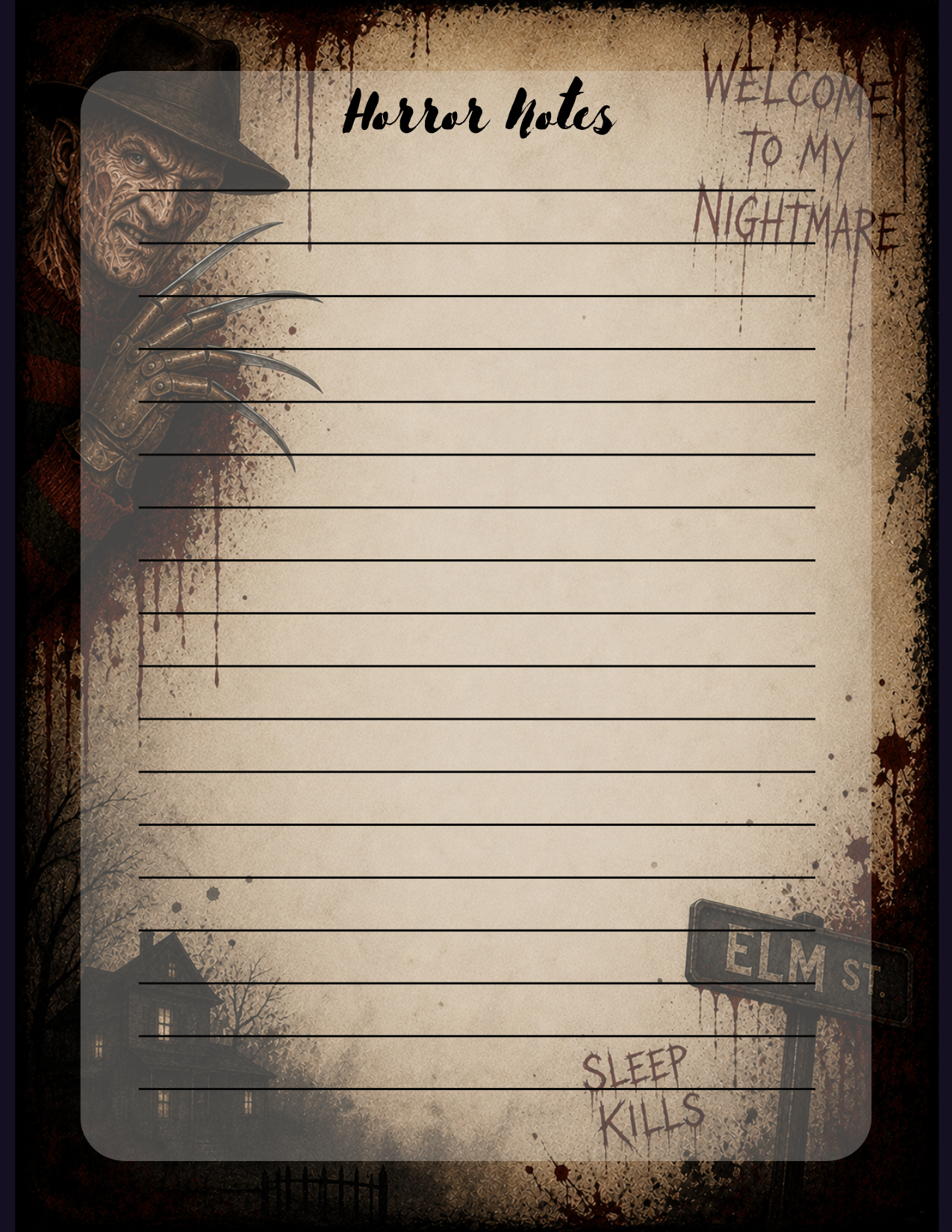 Freddy Horror Notes