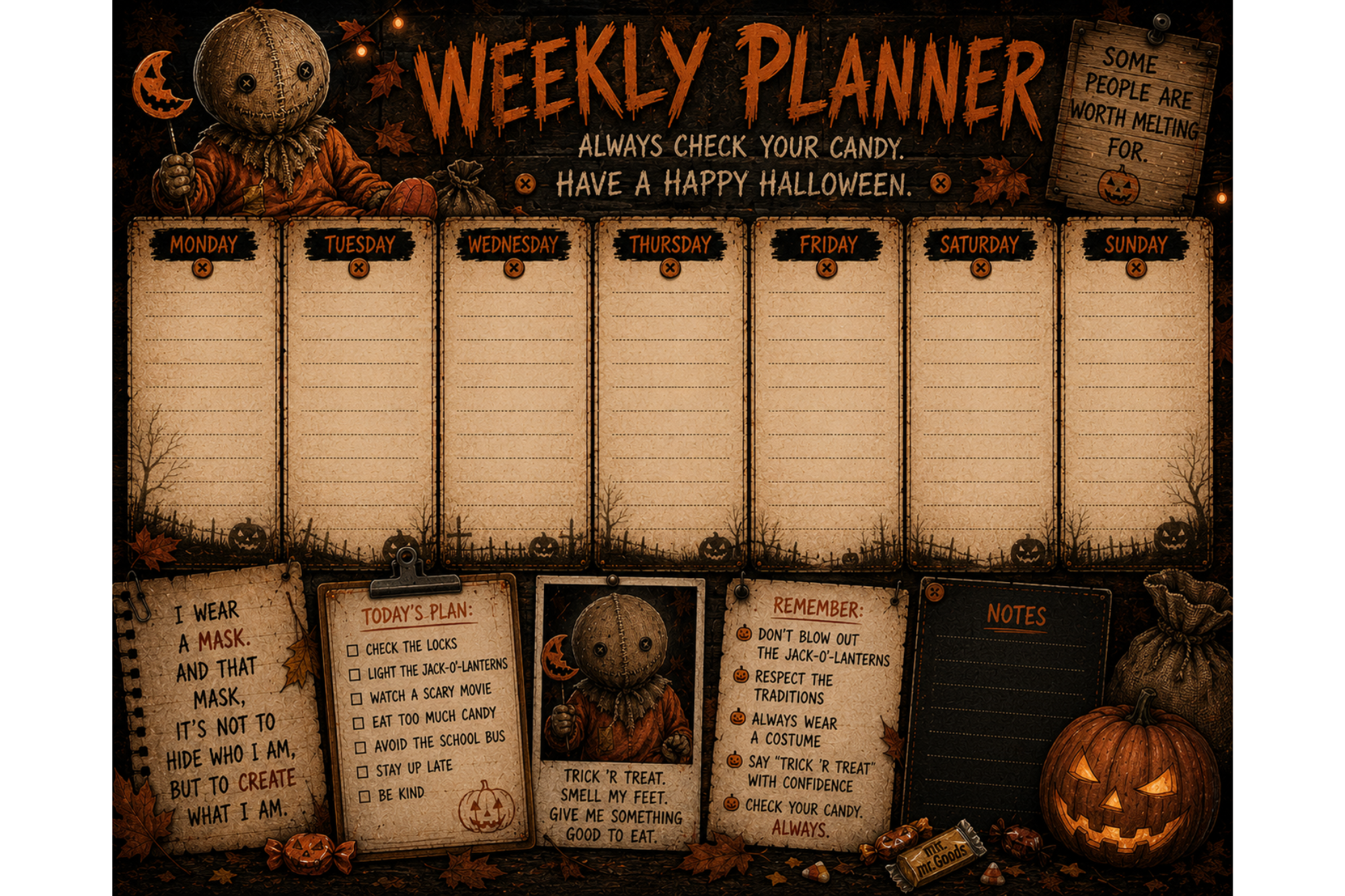 Sam Weekly planner