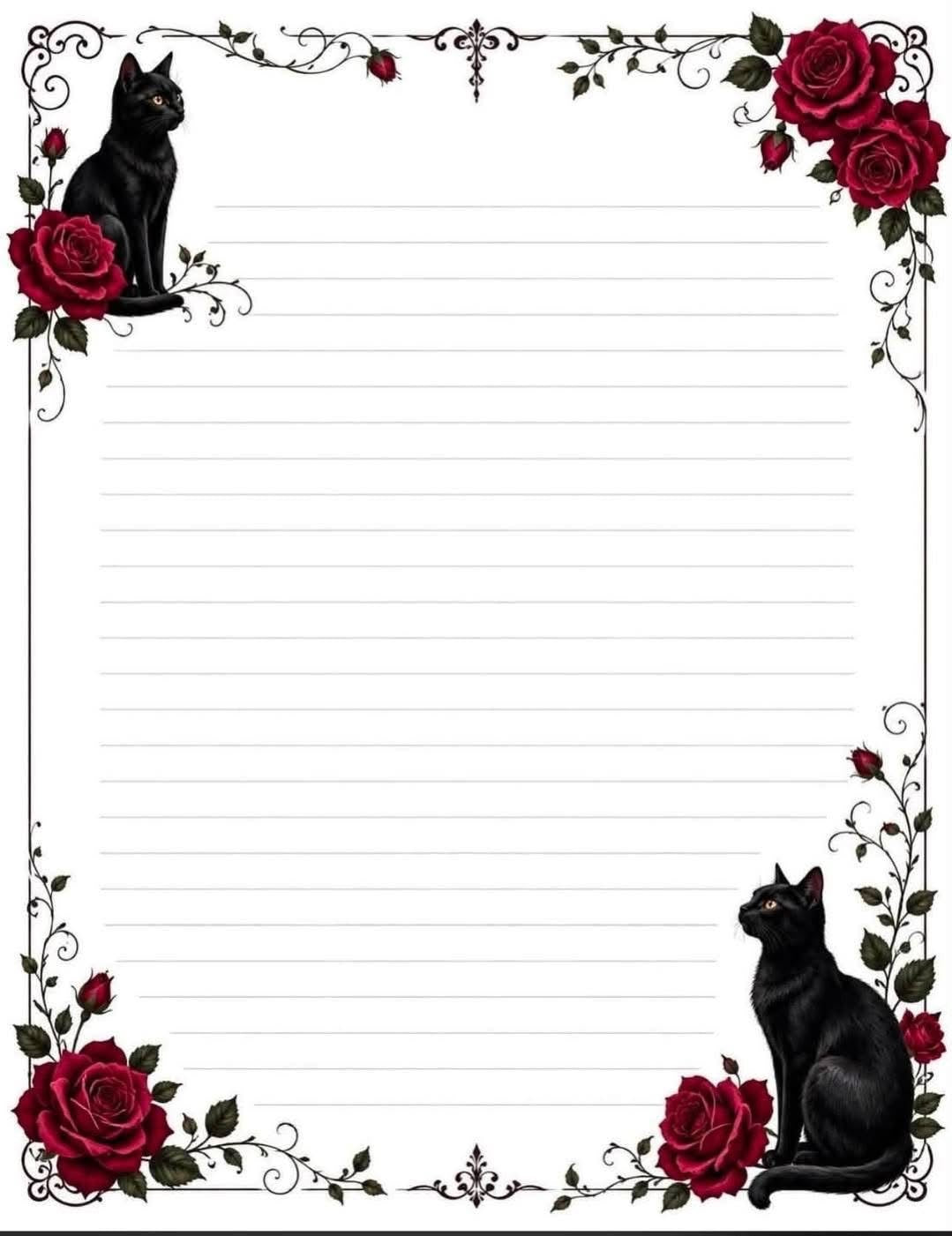 Roses and black cats