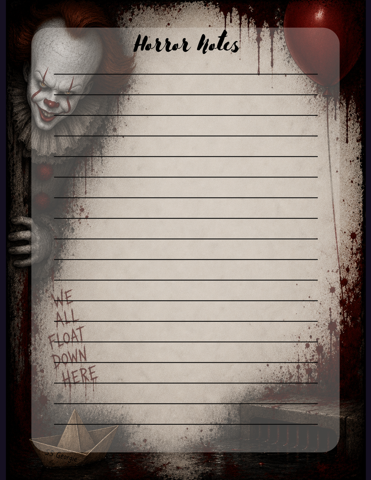 Pennywise Horror Notes
