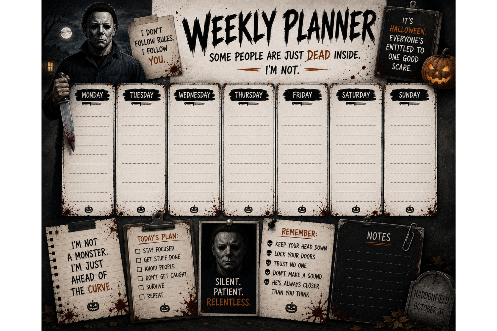 Michael Myers weekly planner