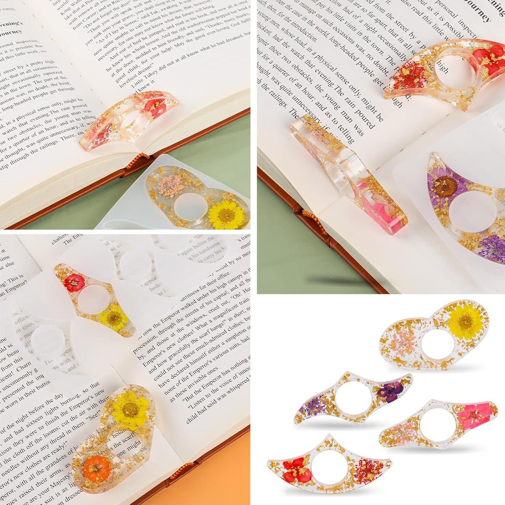 Decorative bookmarks with floral designs on an open book