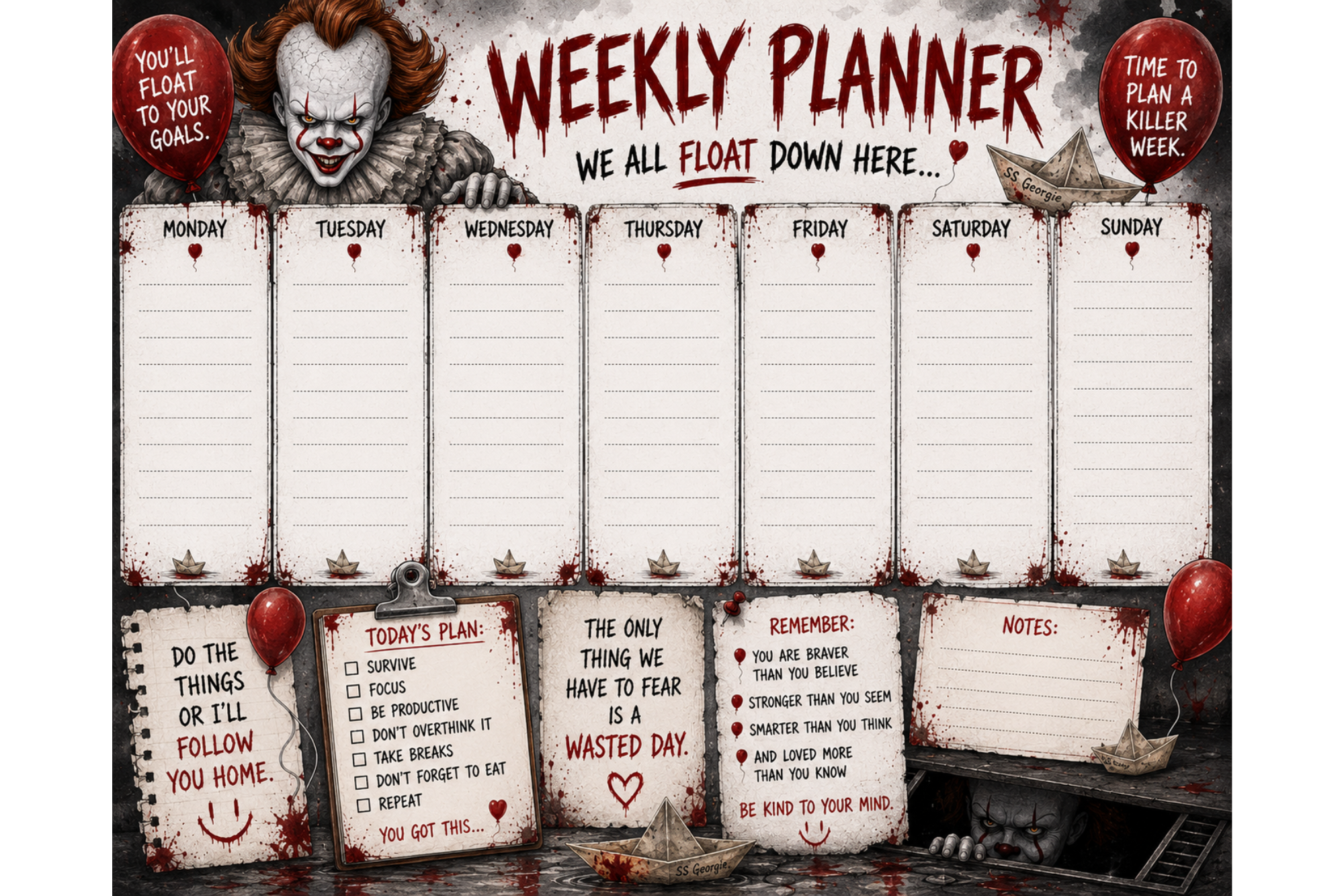 Pennywise weekly planner