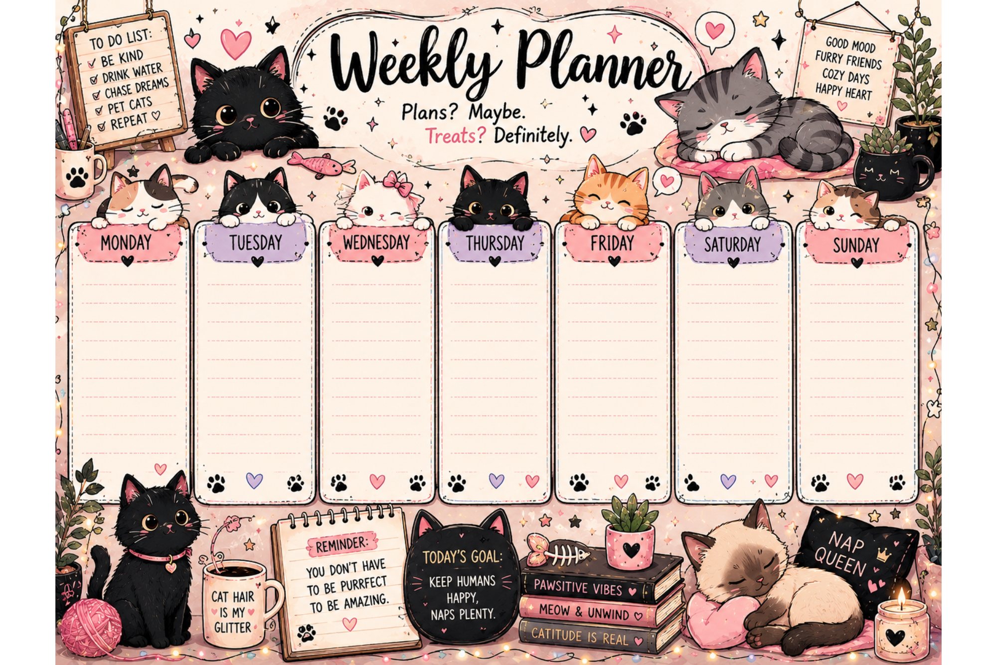 cat weekly planner