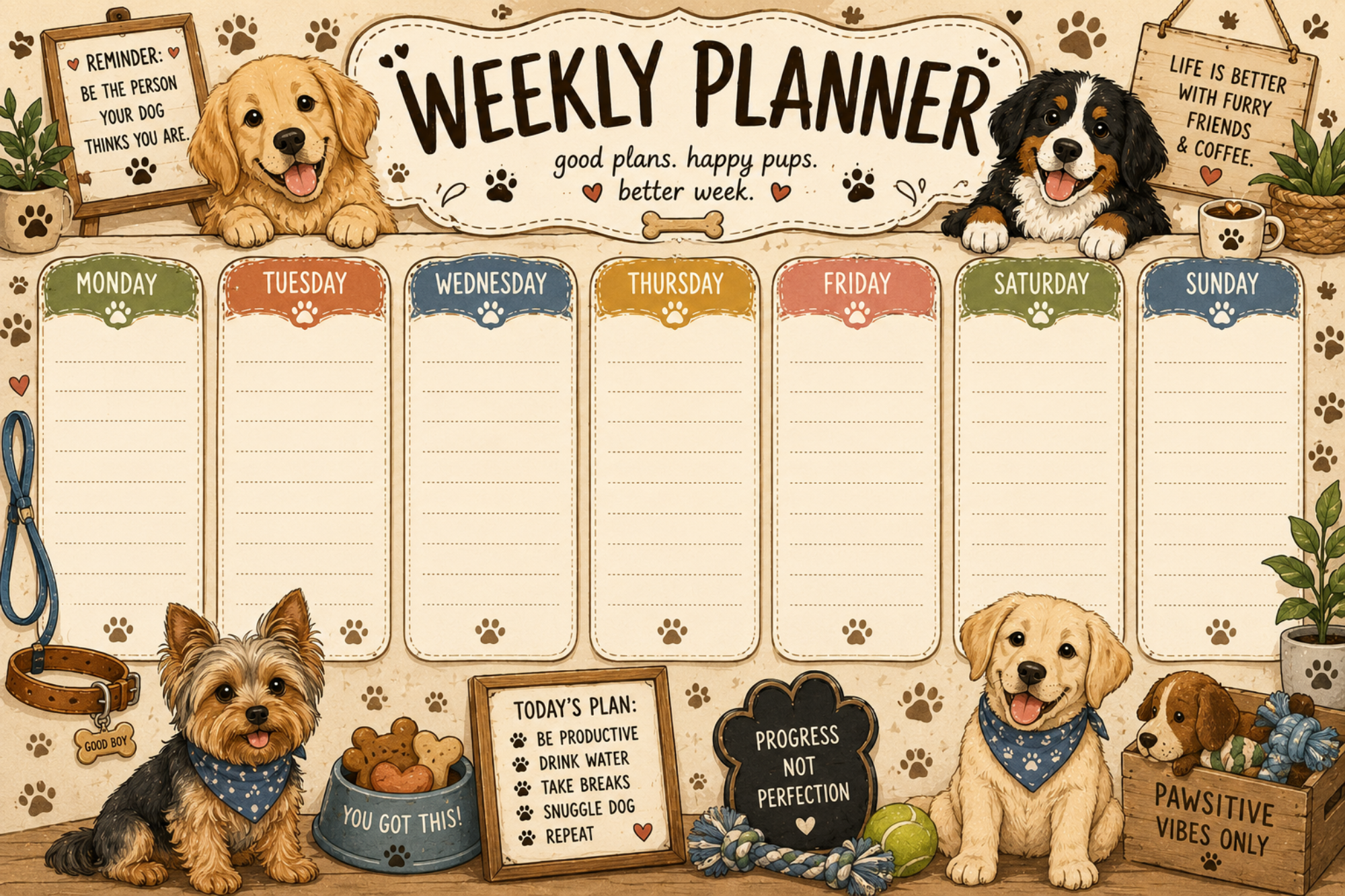 Dog weekly planner