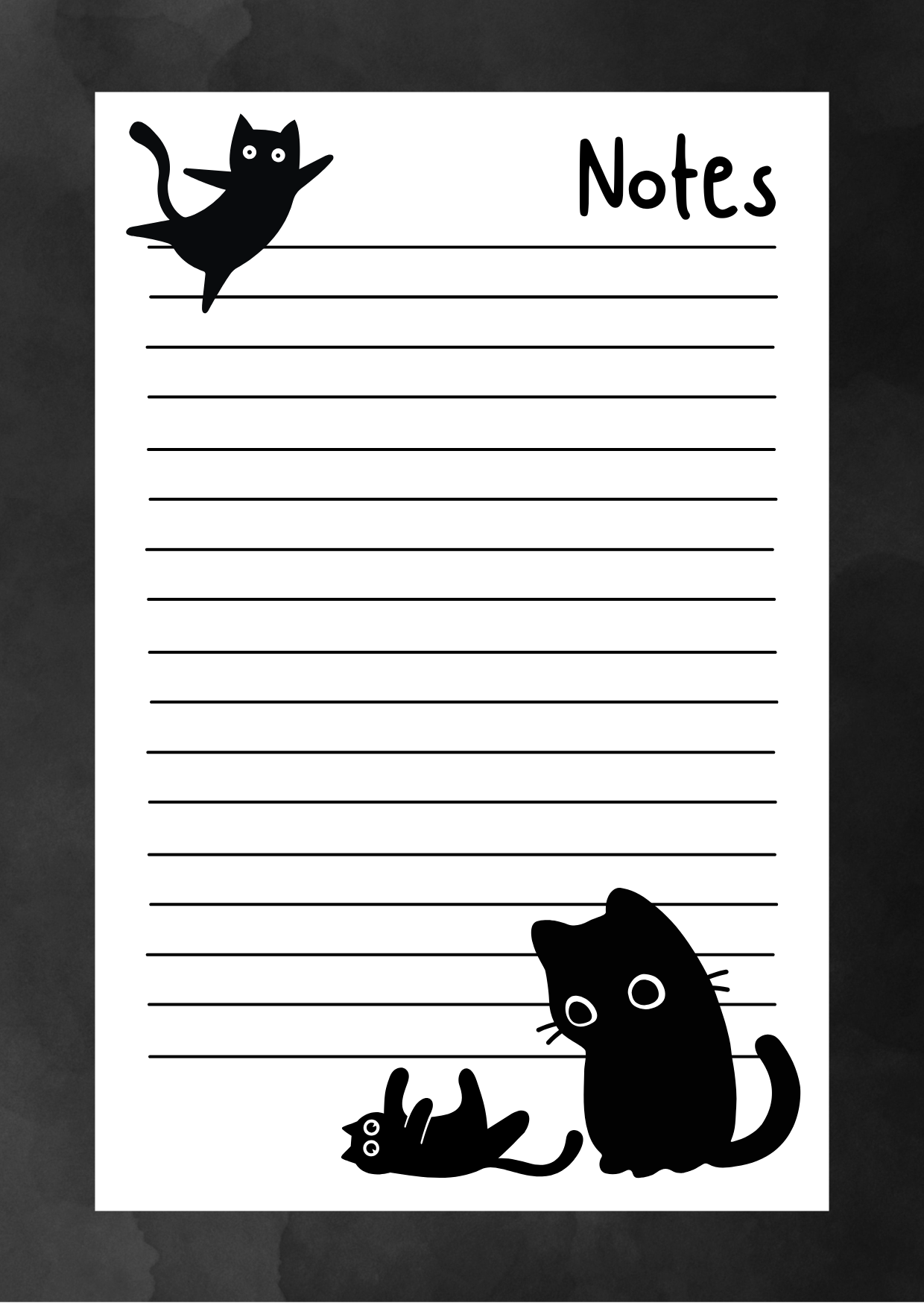 Cute black cats notepad