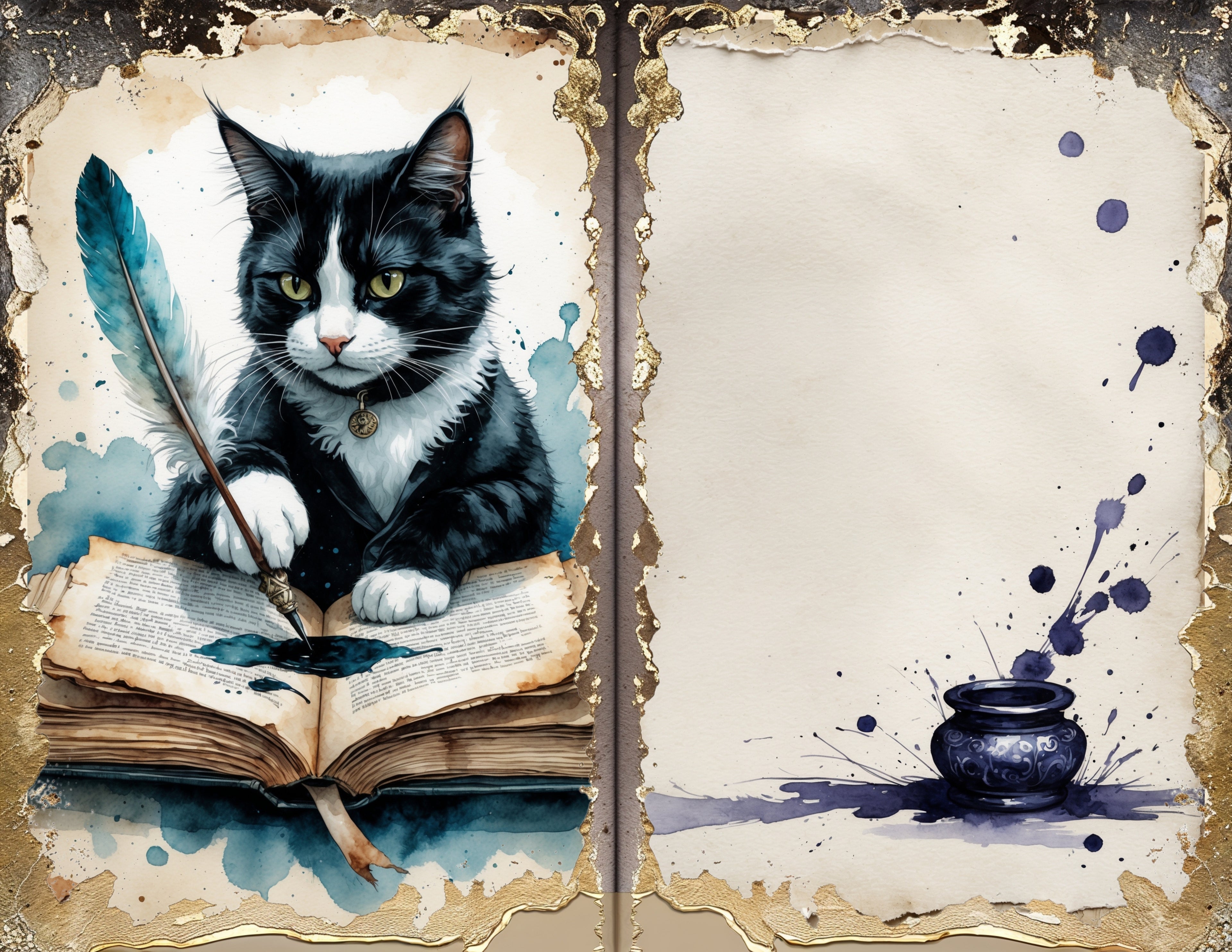 The Mischievous Cat junk journal paper