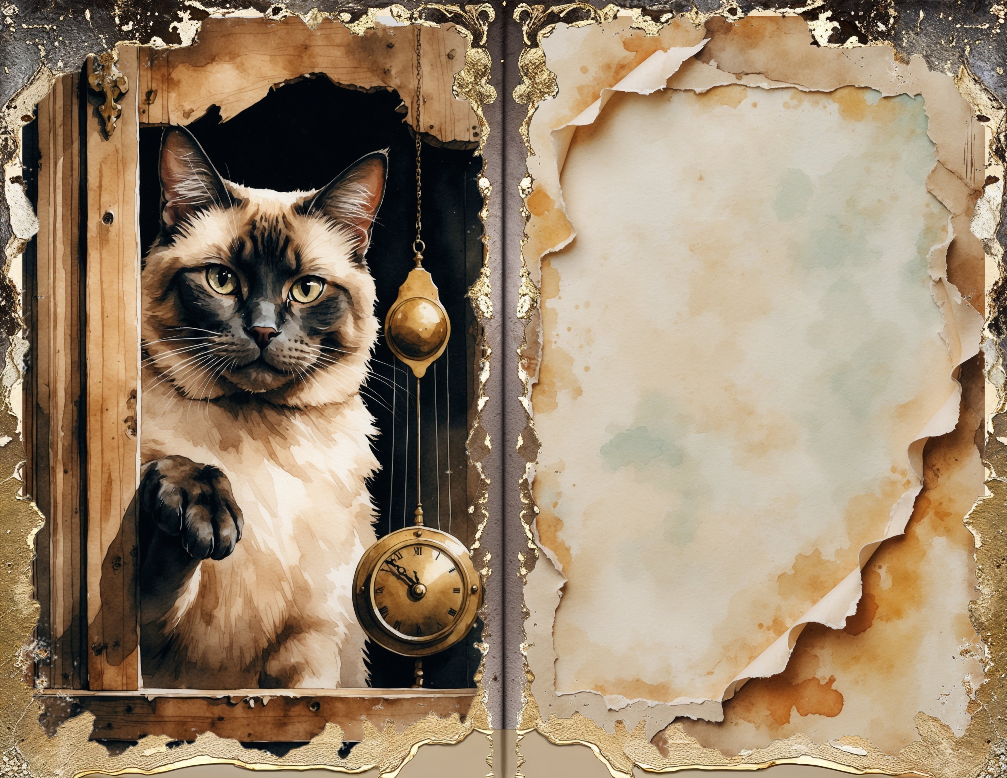 The Mischievous Cat junk journal paper