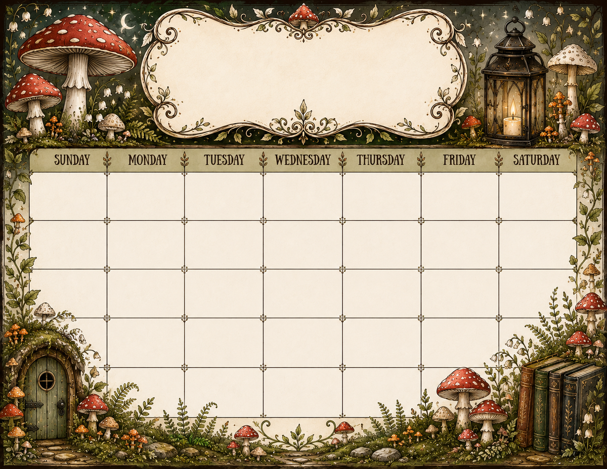 Mushrooms Calendar