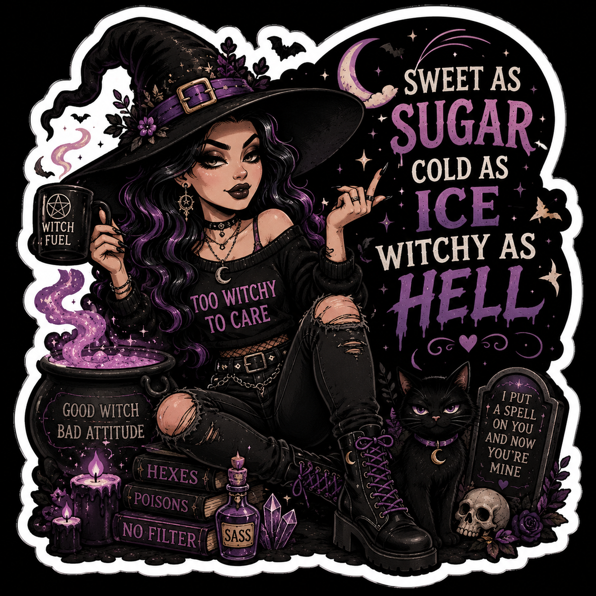 sassy witch sticker