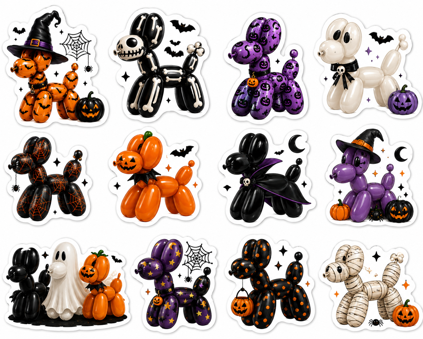 Halloween Balloon Dogs sticker pack