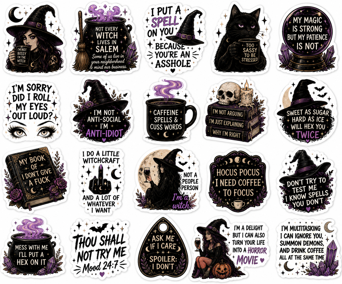Sassy Witch Sticker pack