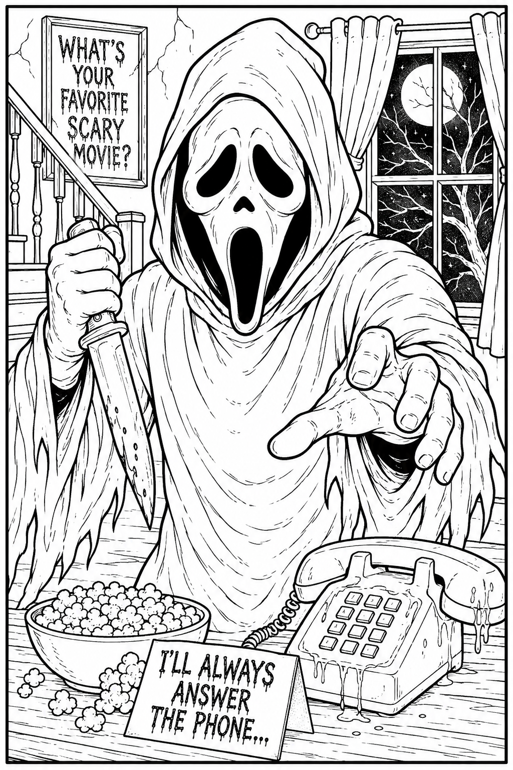Horror Coloring Cards