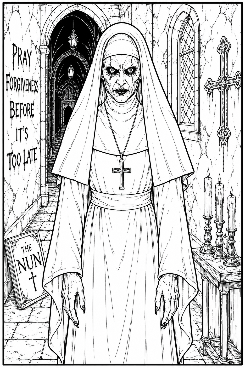 Horror Coloring Cards