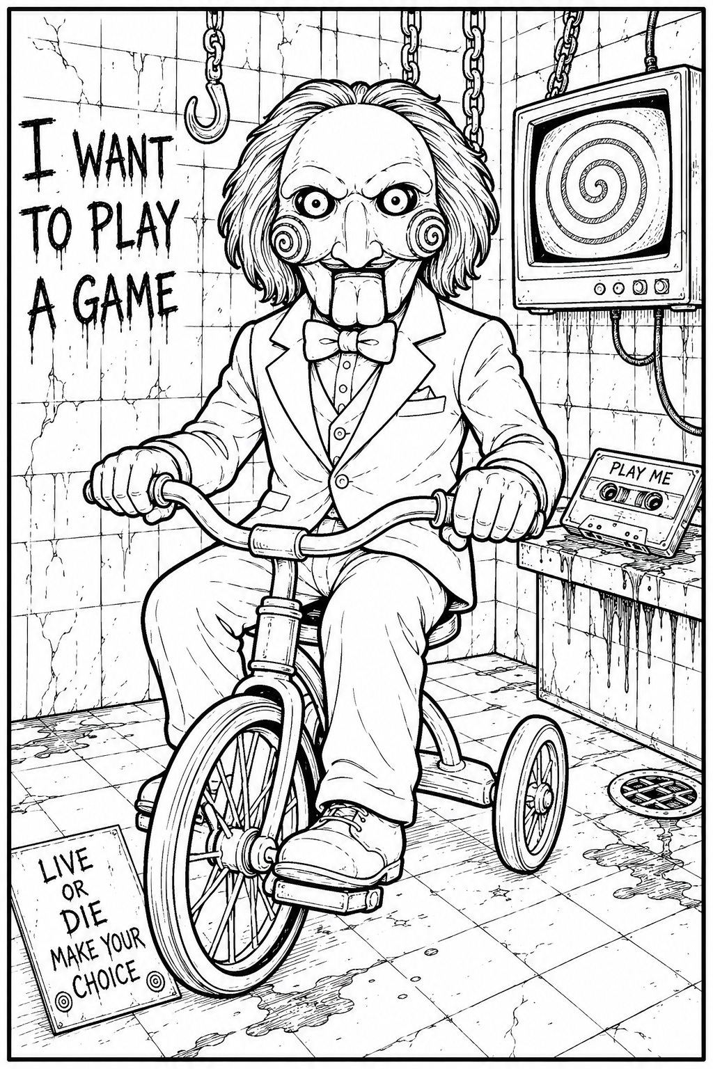 Horror Coloring Cards
