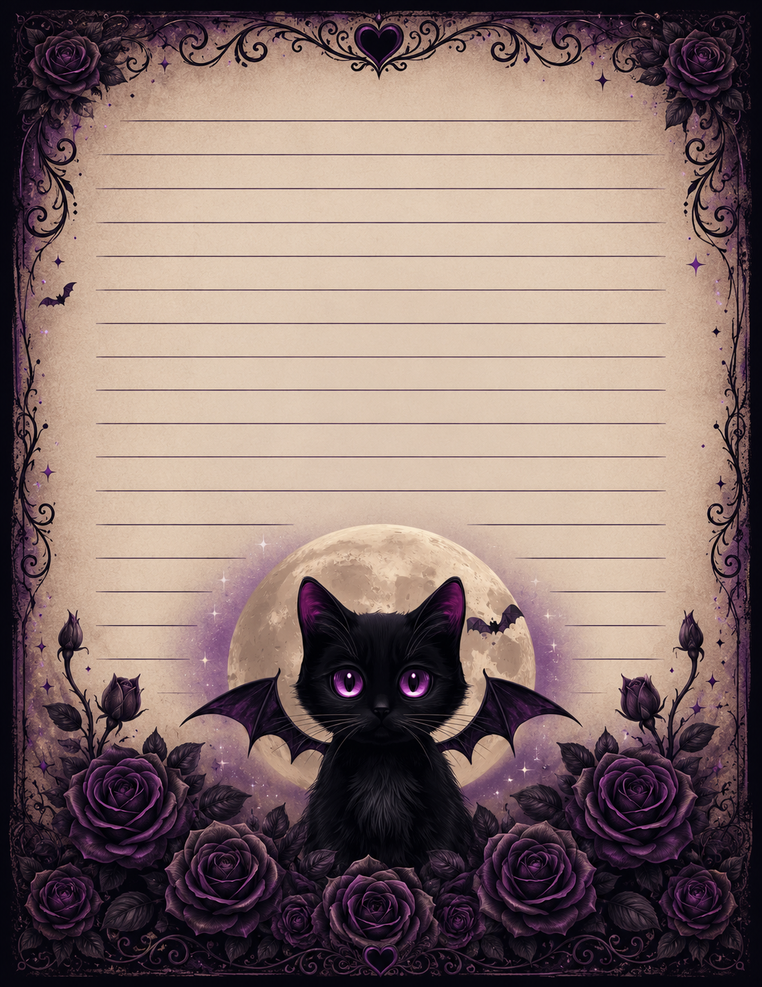 Purple black cat
