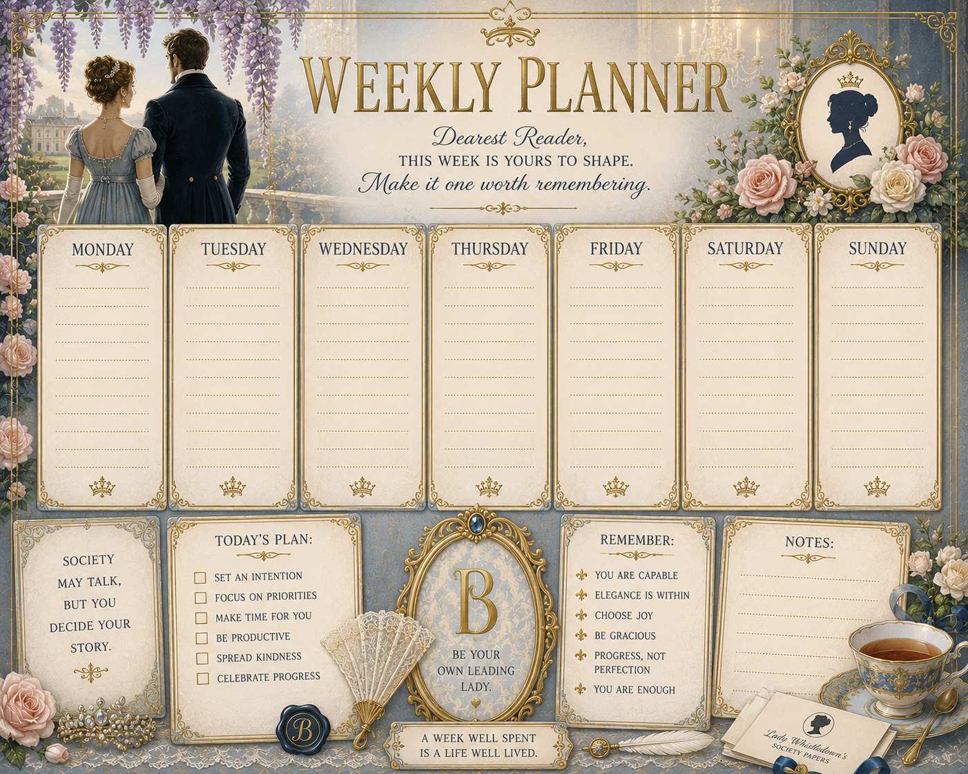Bridgerton weekly planner