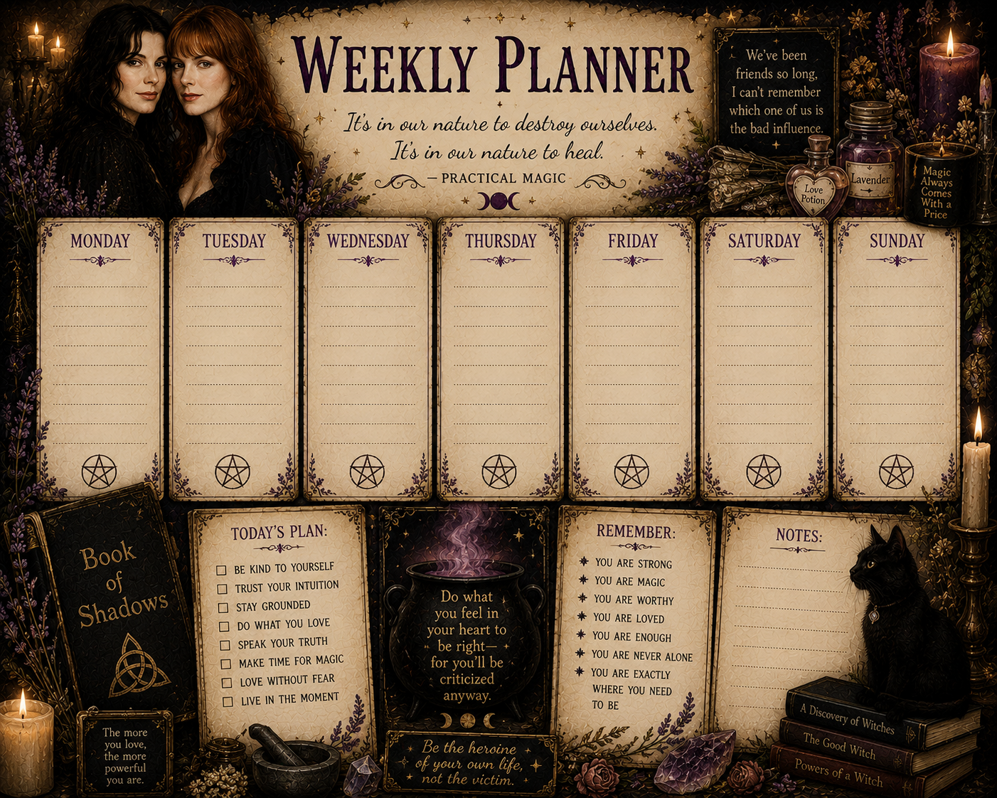 Practical Magic weekly planner
