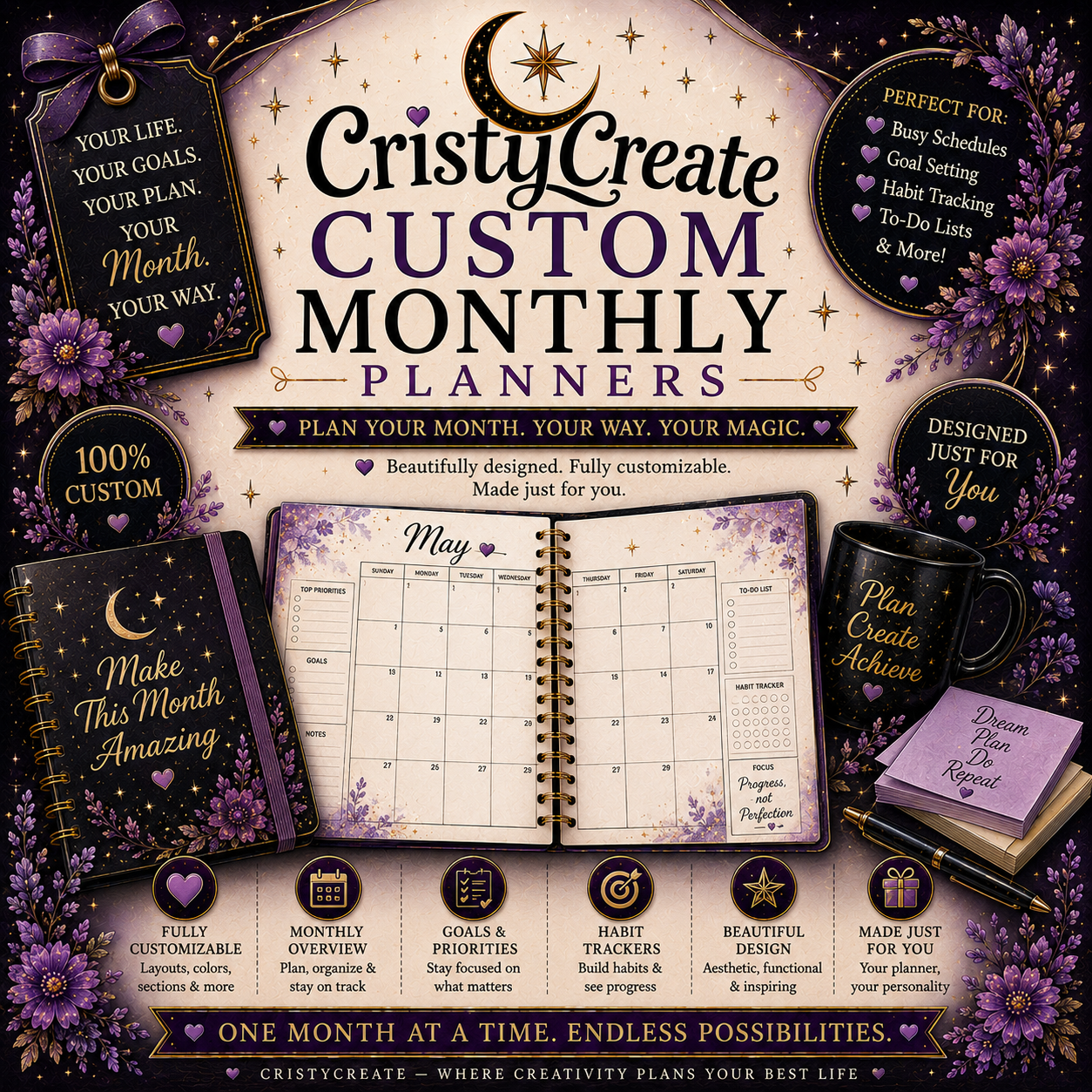Custom Monthly Planners