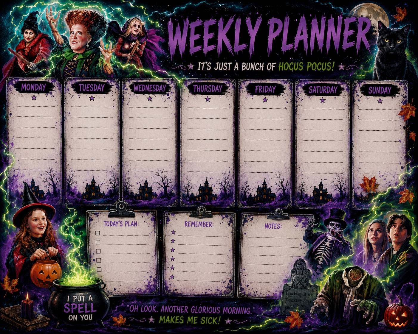 Hocus pocus weekly planner