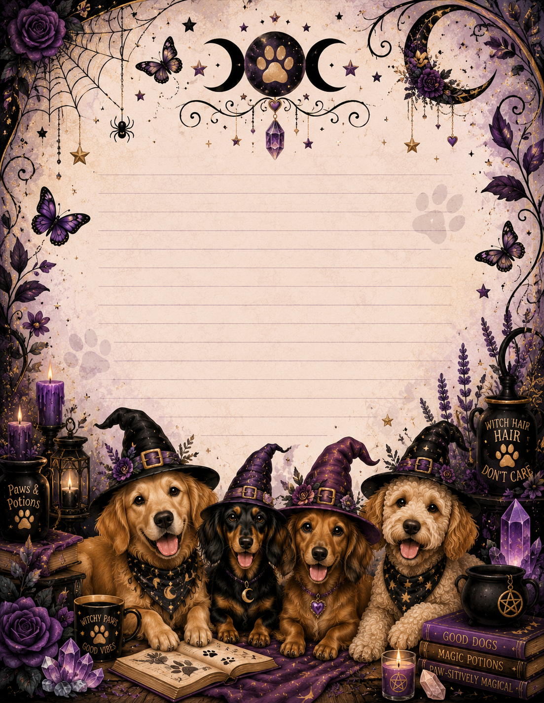Dog Witchy notepad