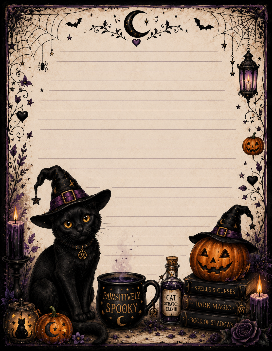 Black Cat halloween notepad