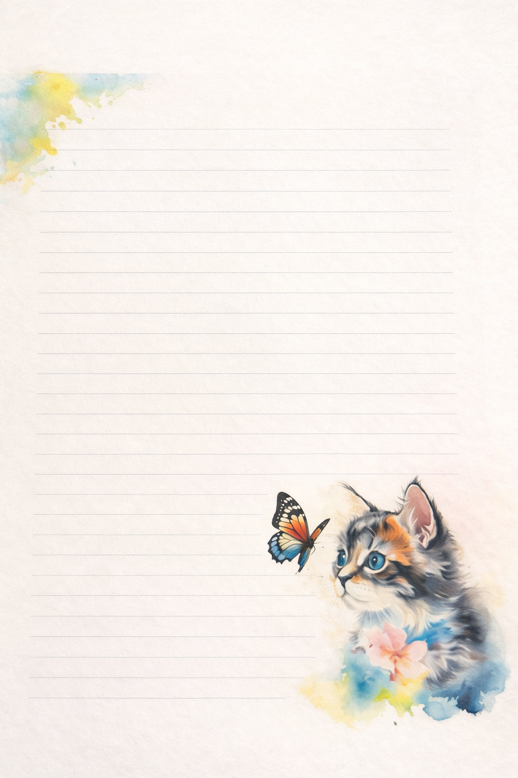 Cat and the butterfly notepad