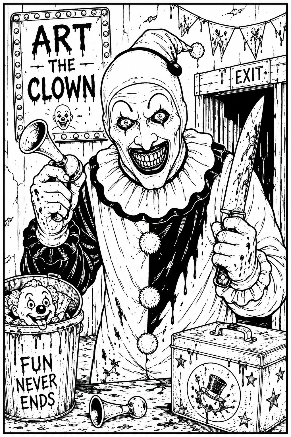 Horror Coloring Cards