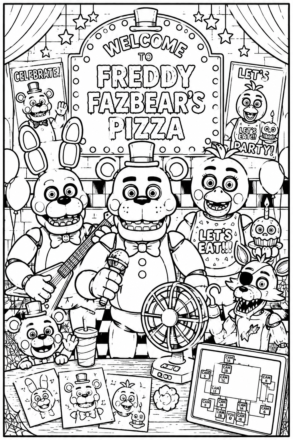 Horror Coloring Cards