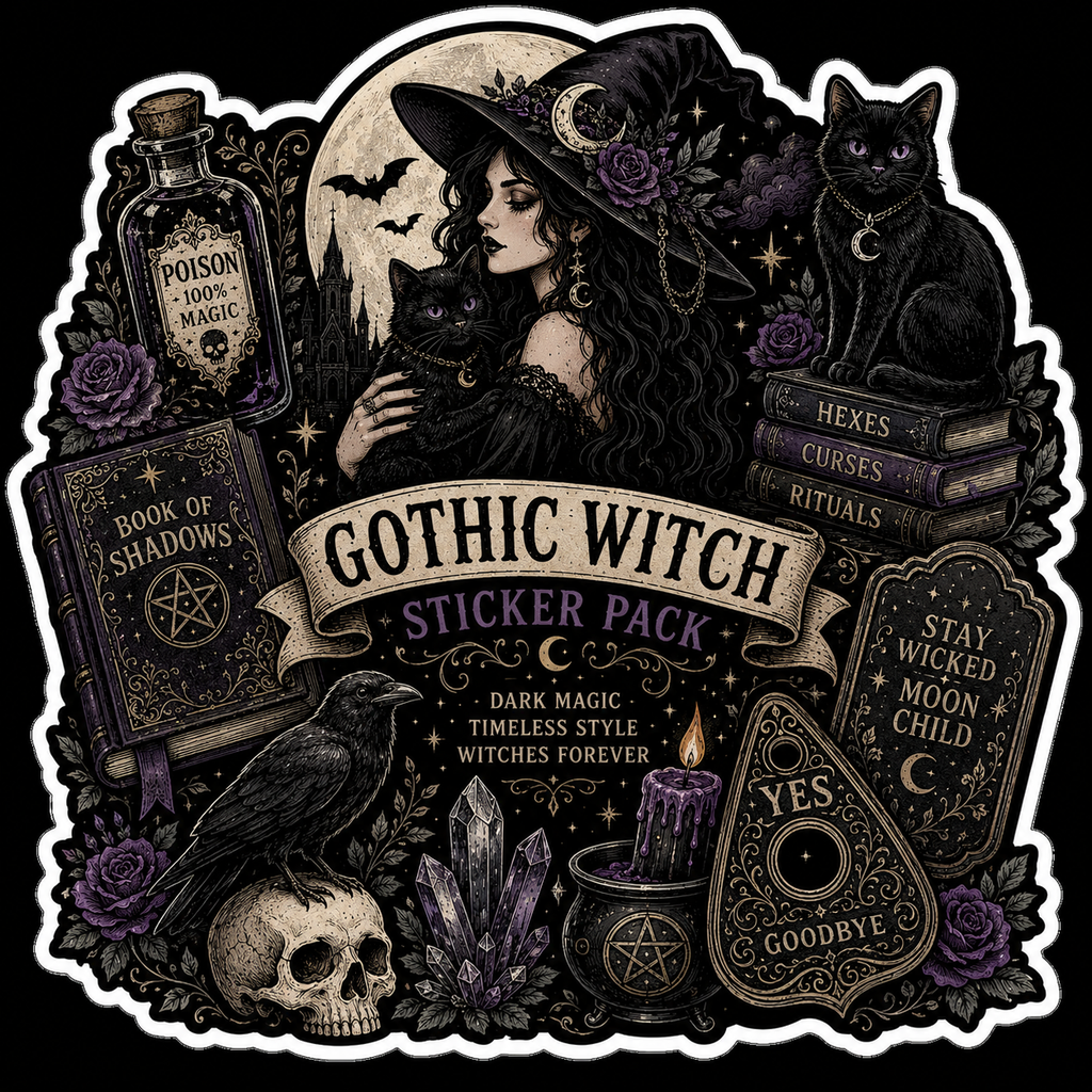 Gothic Witch Sticker Pack