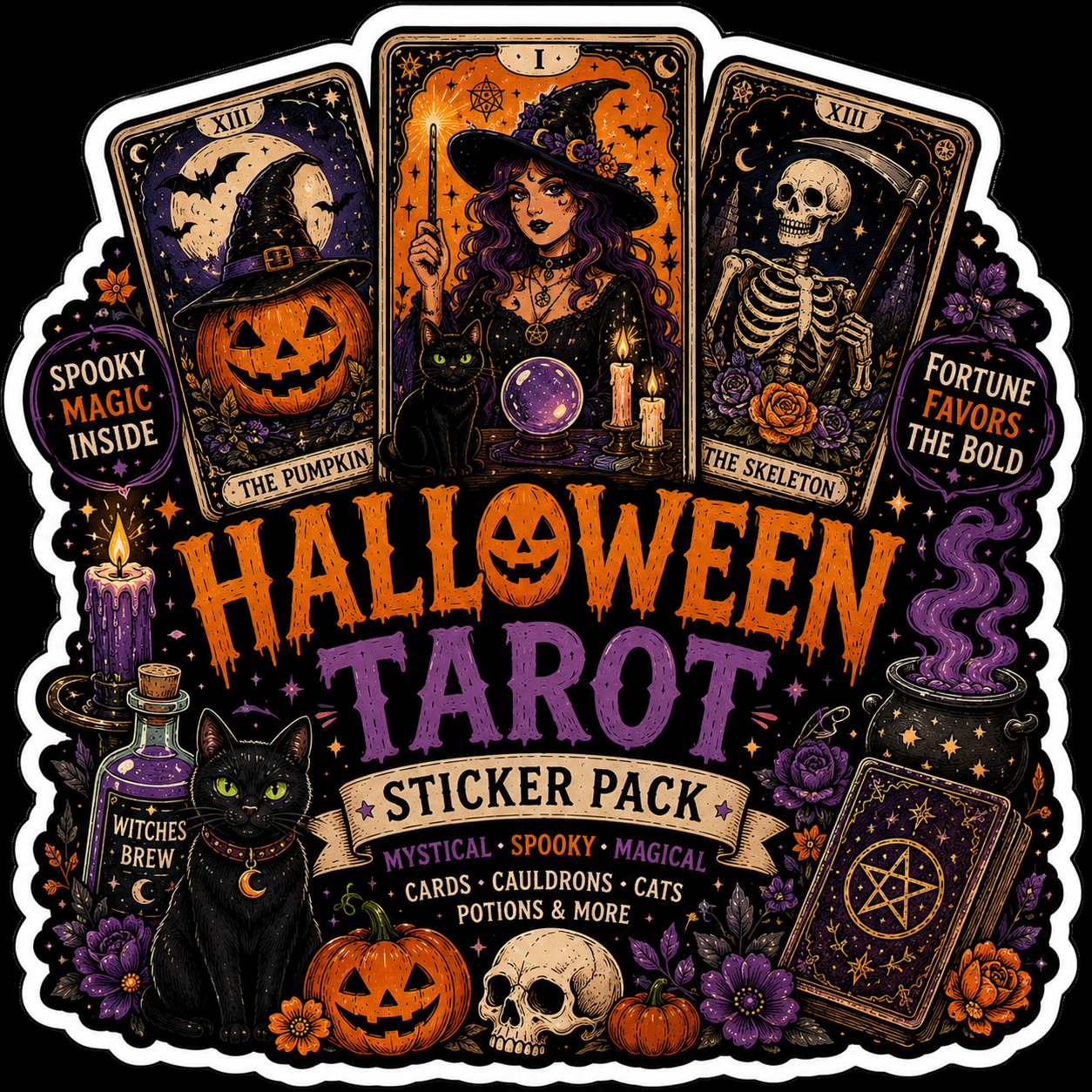 Halloween Tarot Stickers Pack