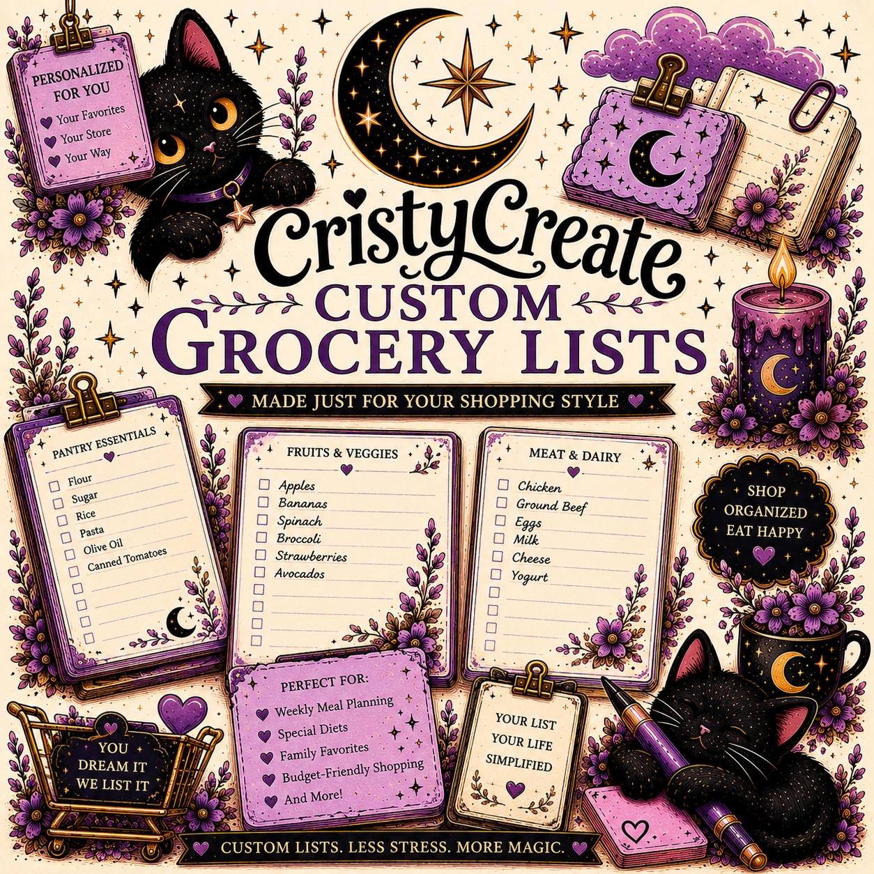 Custom 3x8 Grocery lists