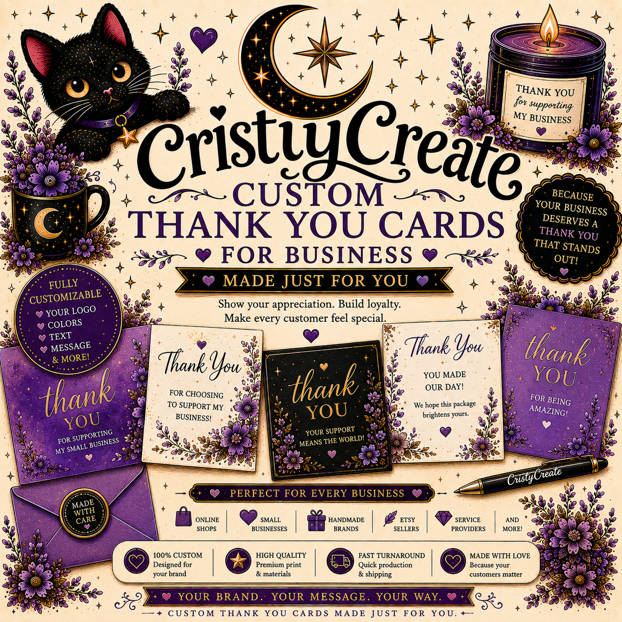 Custom Thank You for your business Cards