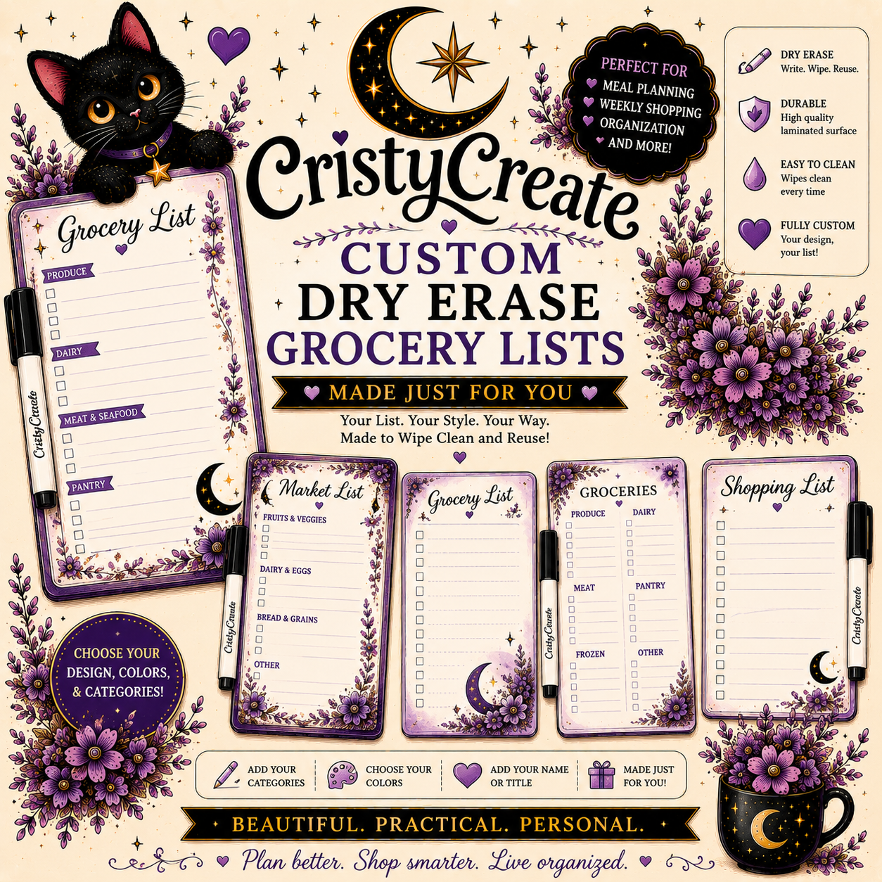 Custom Dry Erase Grocery List