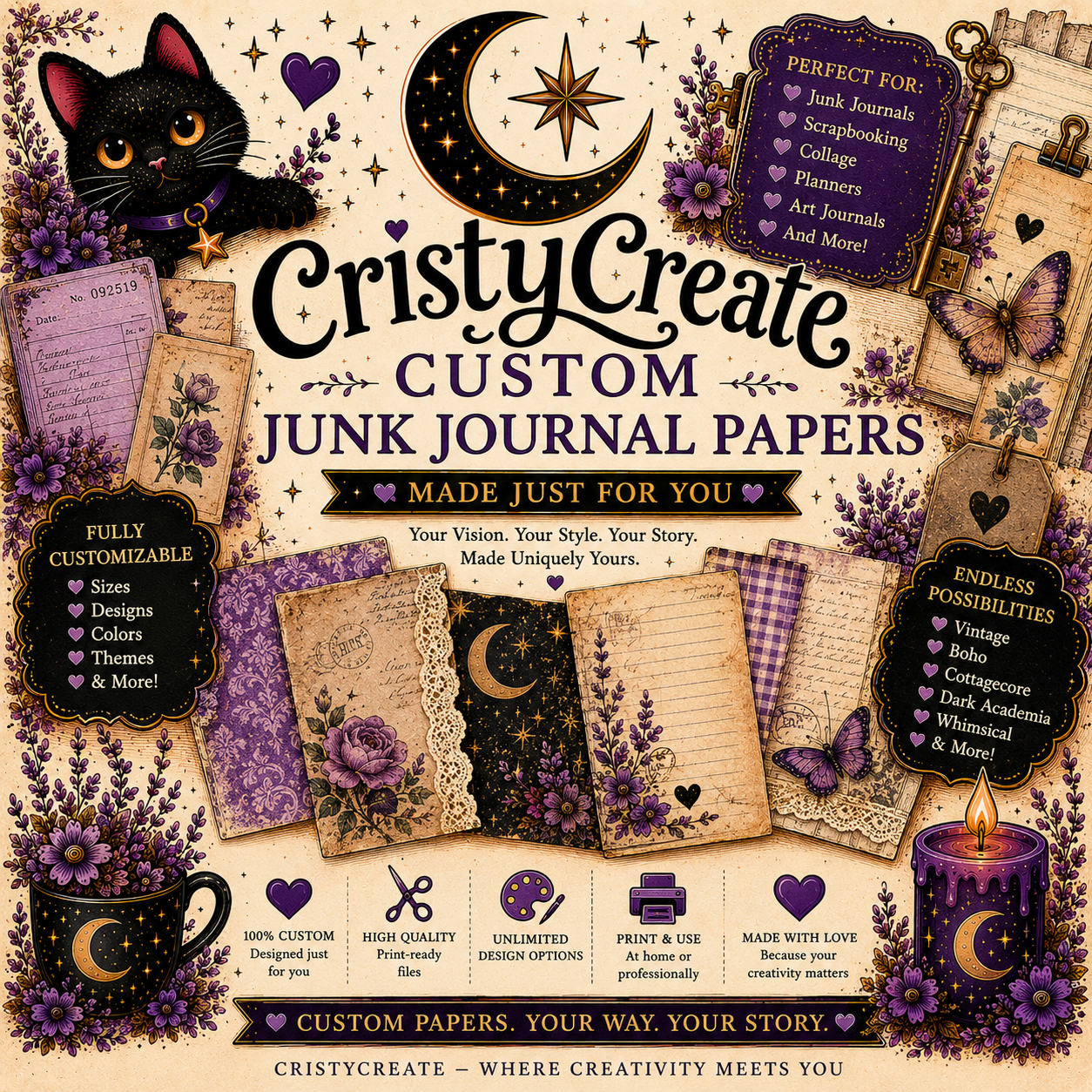 Junk Journal Paper Bundle Pack