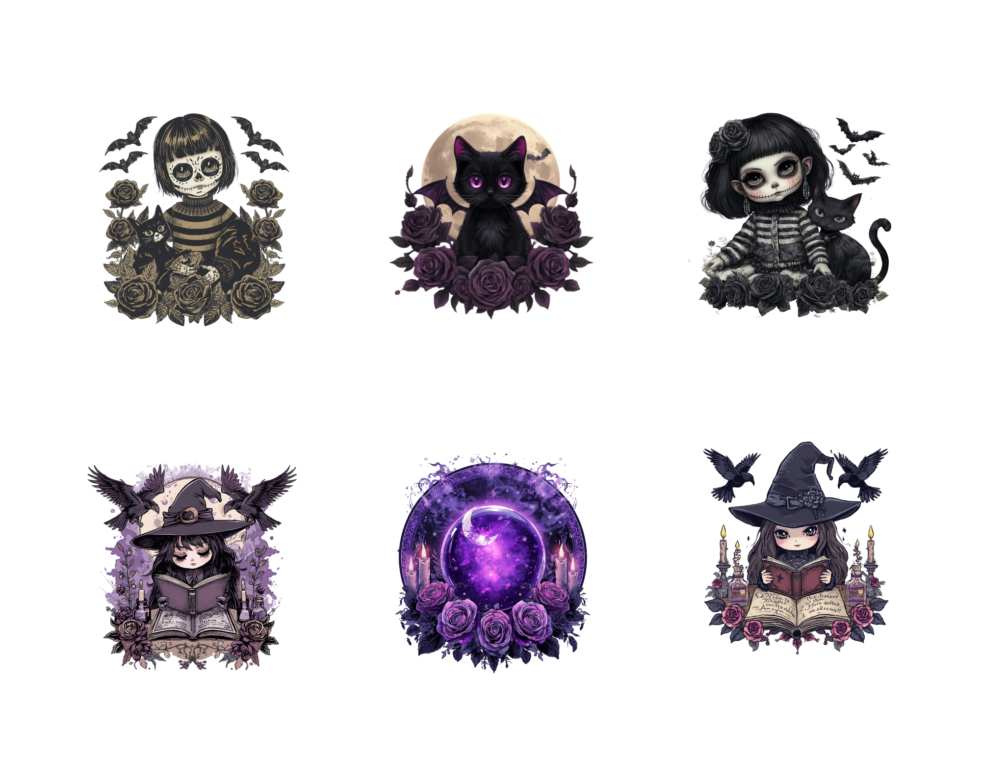 Gothic Witch Sticker Pack