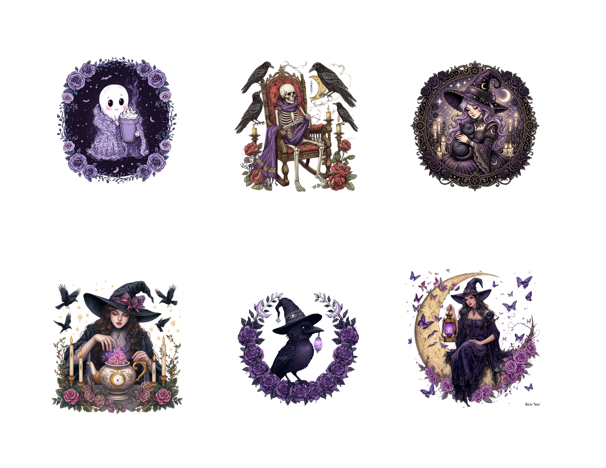 Gothic Witch Sticker Pack