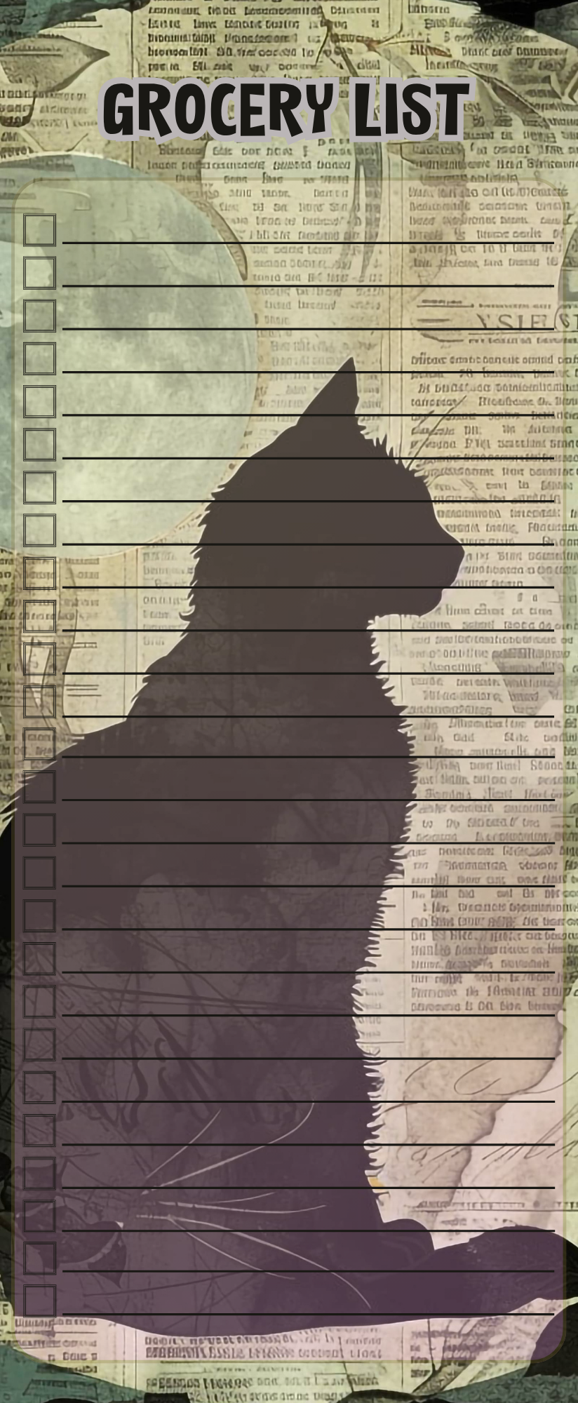 Black Cat Grocery list