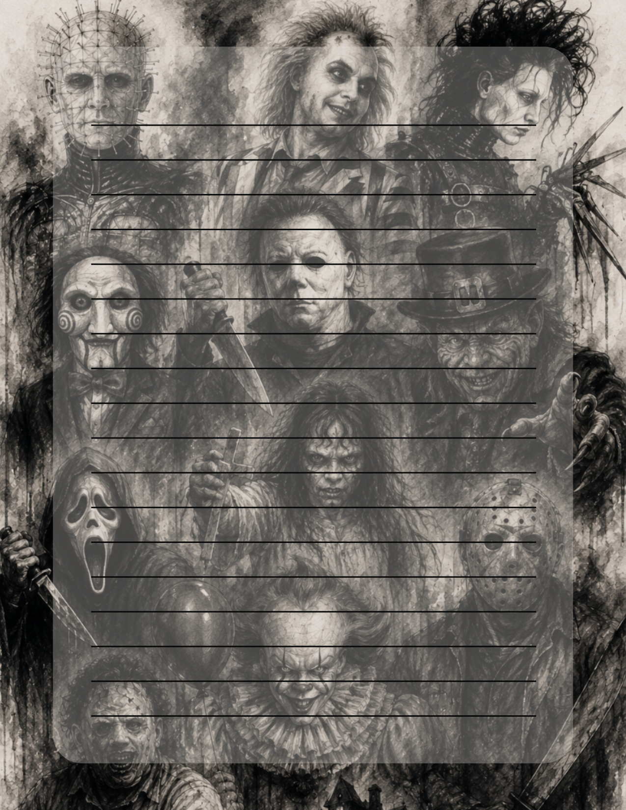 All the horror notepad